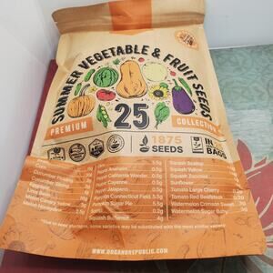 25 Packets Of Organic & Heirloom Vegetable & Fruit Seeds Non GMO Made In USA